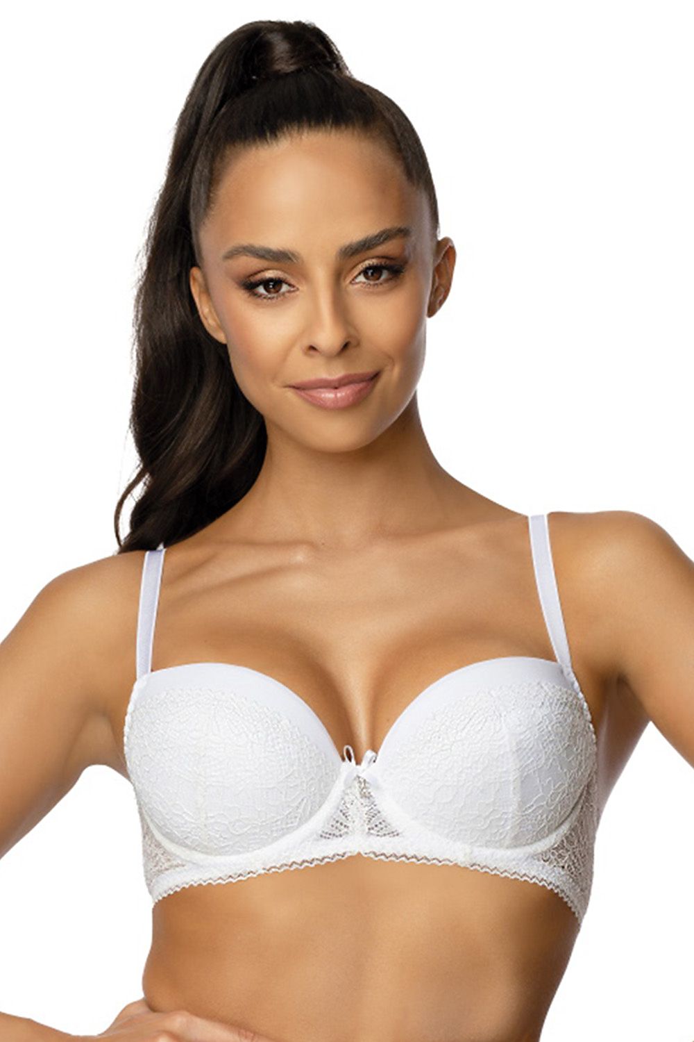 Push- up- BH - glatte Cups sind mit Spitze überzogen