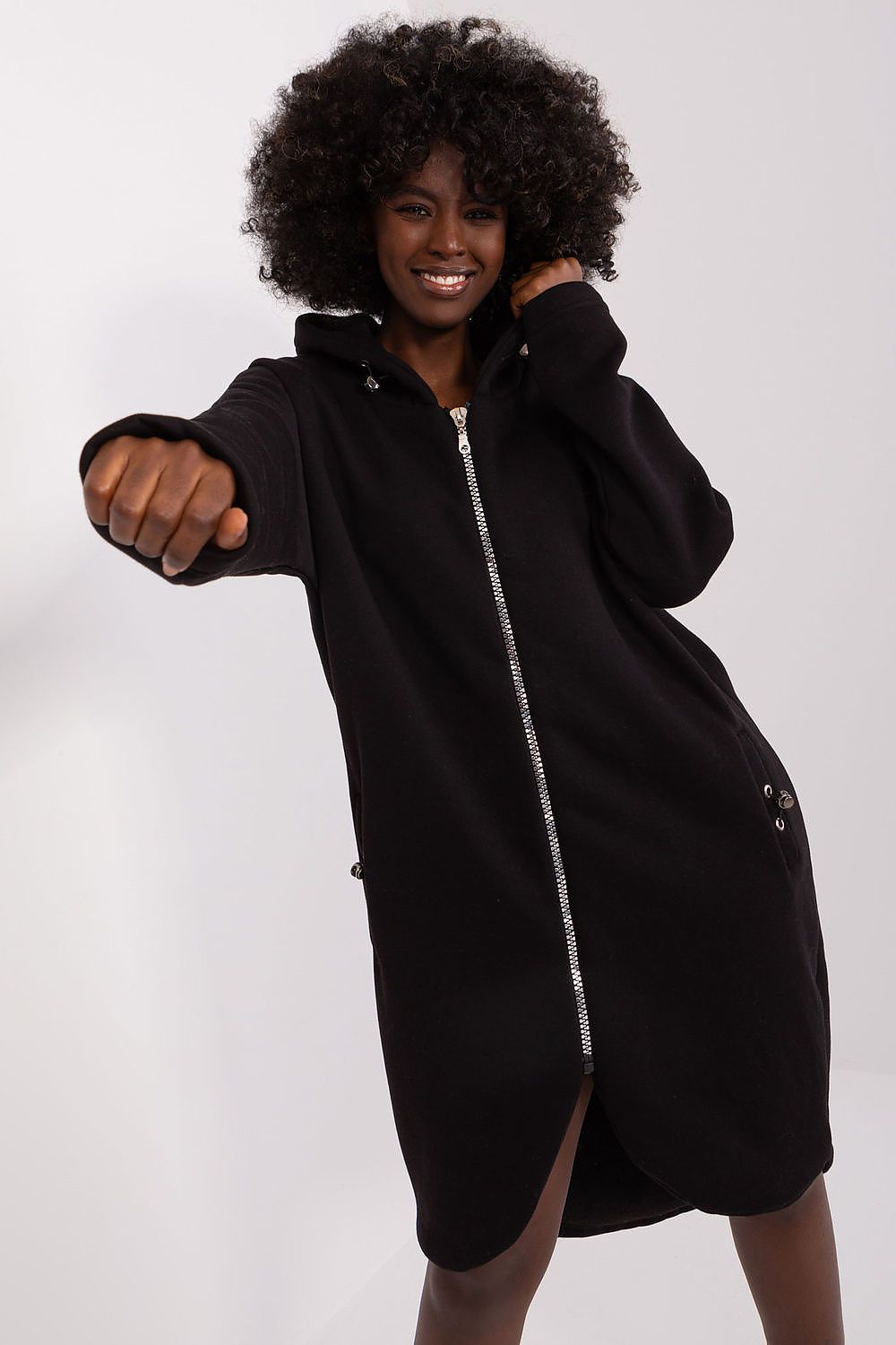 Verlängerte Sweatshirt-Jacke