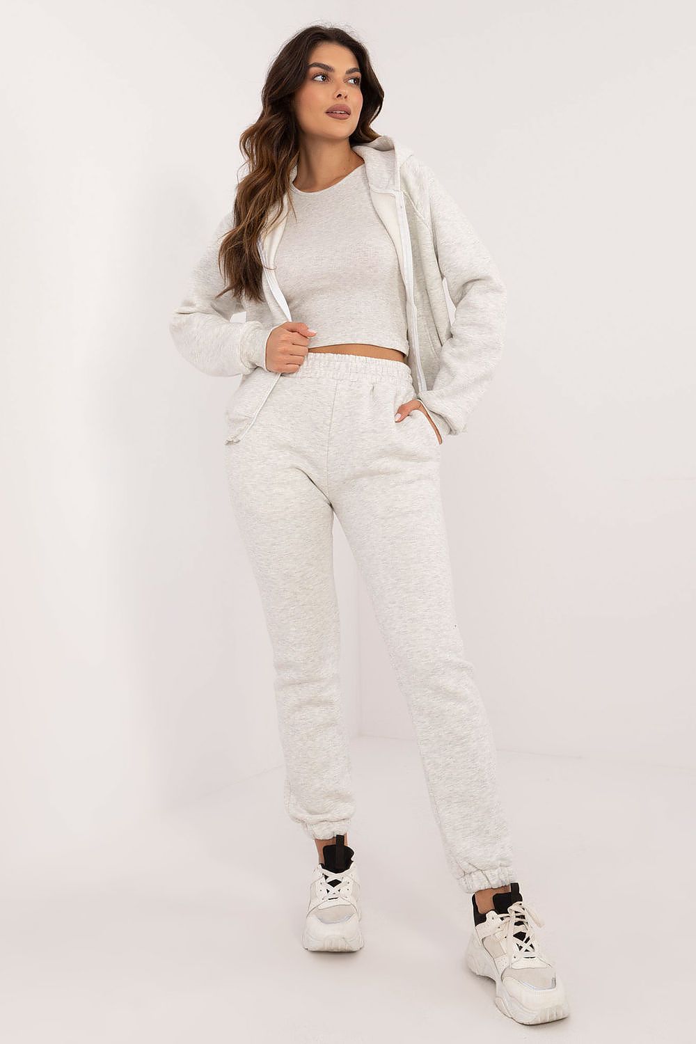 Drei teiliges Set im  Melange-Muster