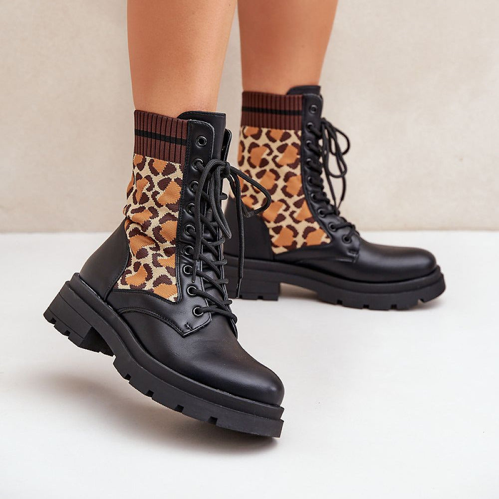 Boots mit Leopardenmuster