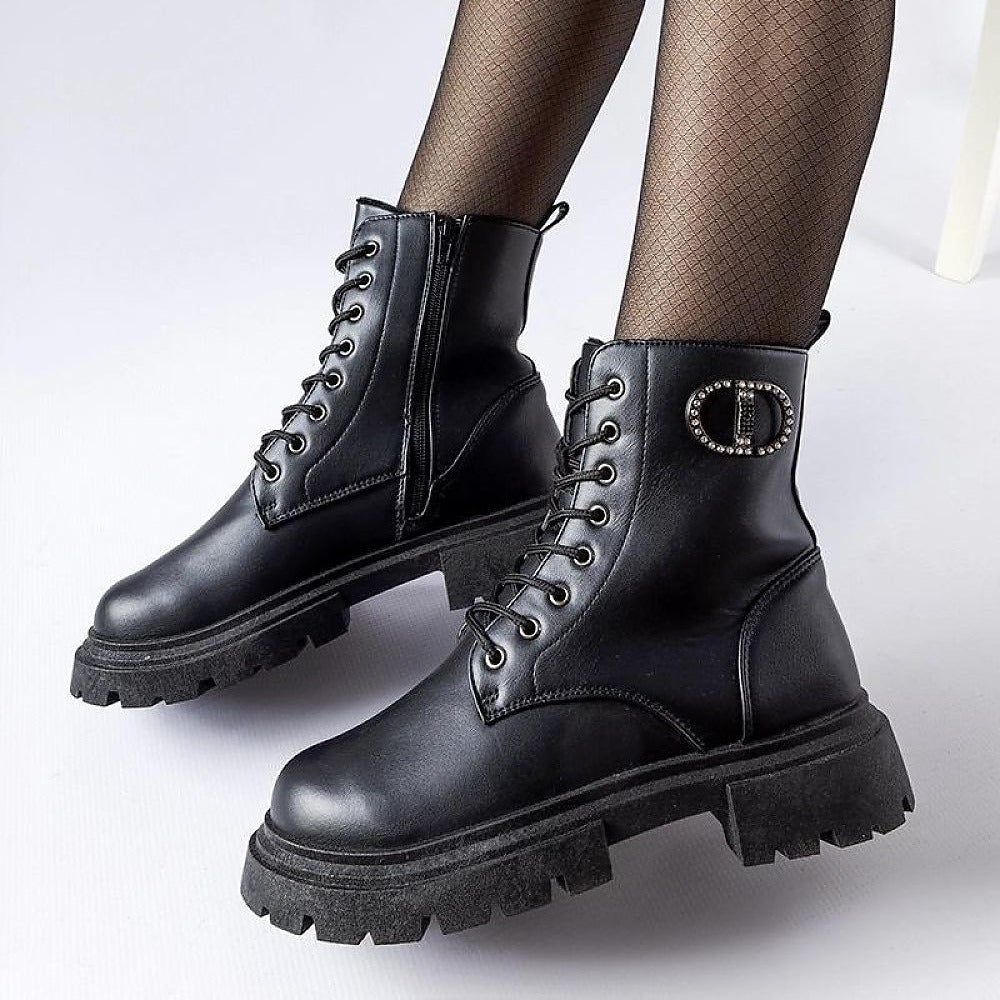 Gefütterte Stiefel mit Zirkonia