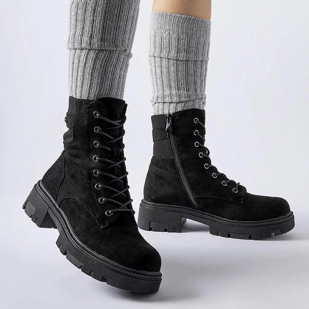 Gefütterte Stiefeletten aus Eko-Wildleder
