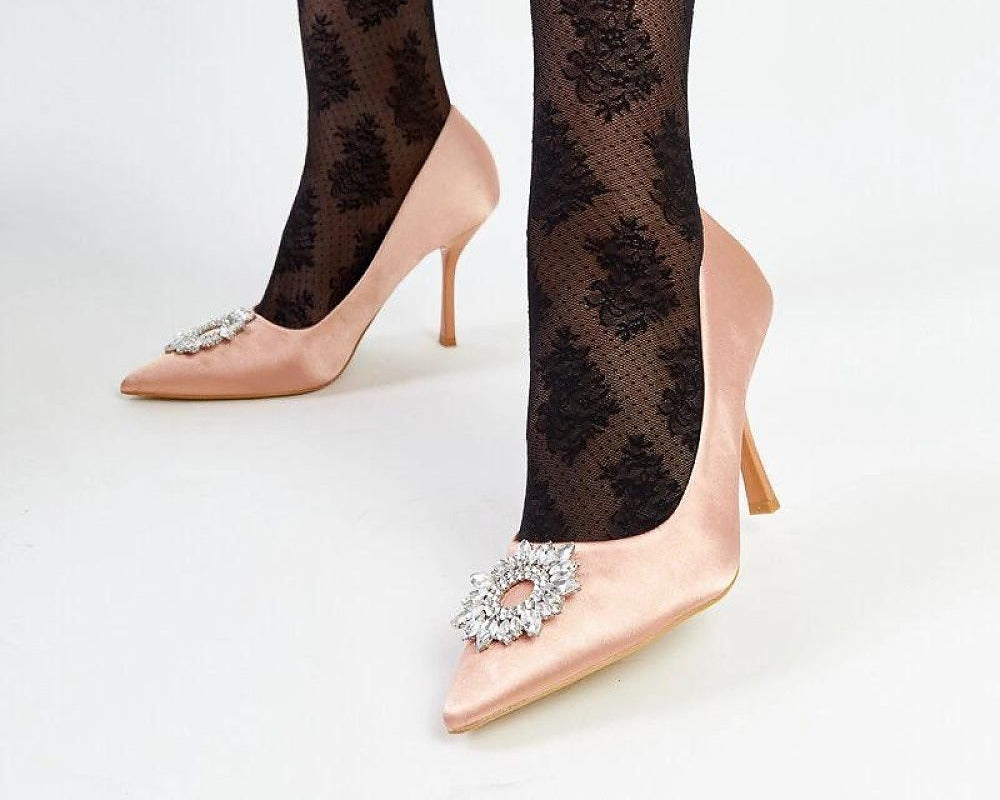 Pumps mit satiniertem Finish und Zirkonia