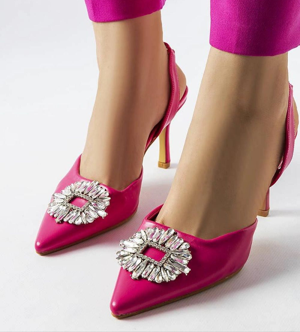 Elegante High Heels mit Zirkonia