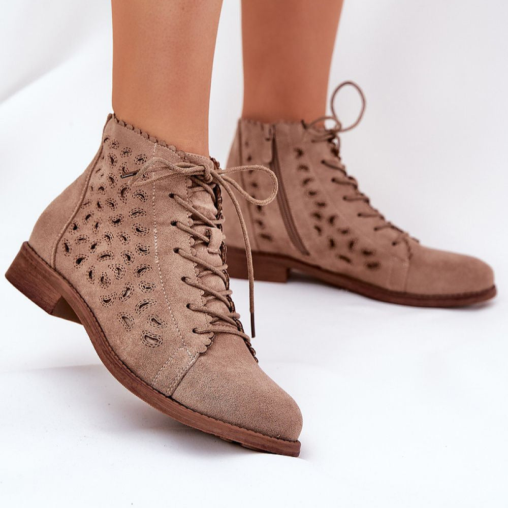 Damenstiefeletten aus Wildlederimitat