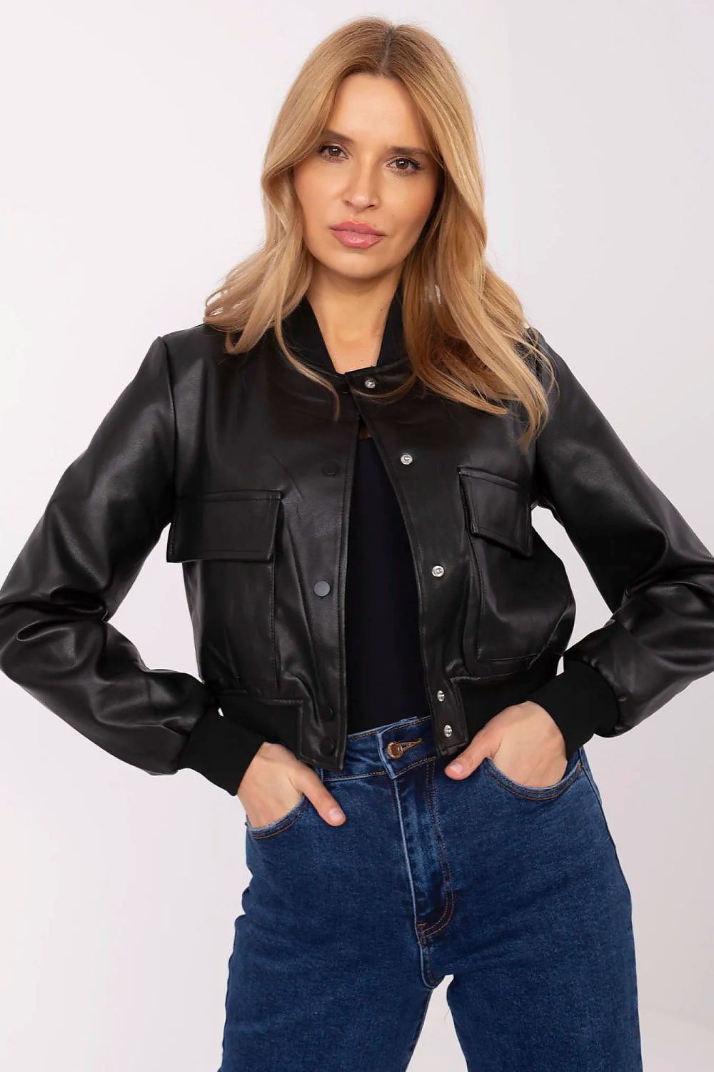 Damen Bomberjacke aus Kunstleder