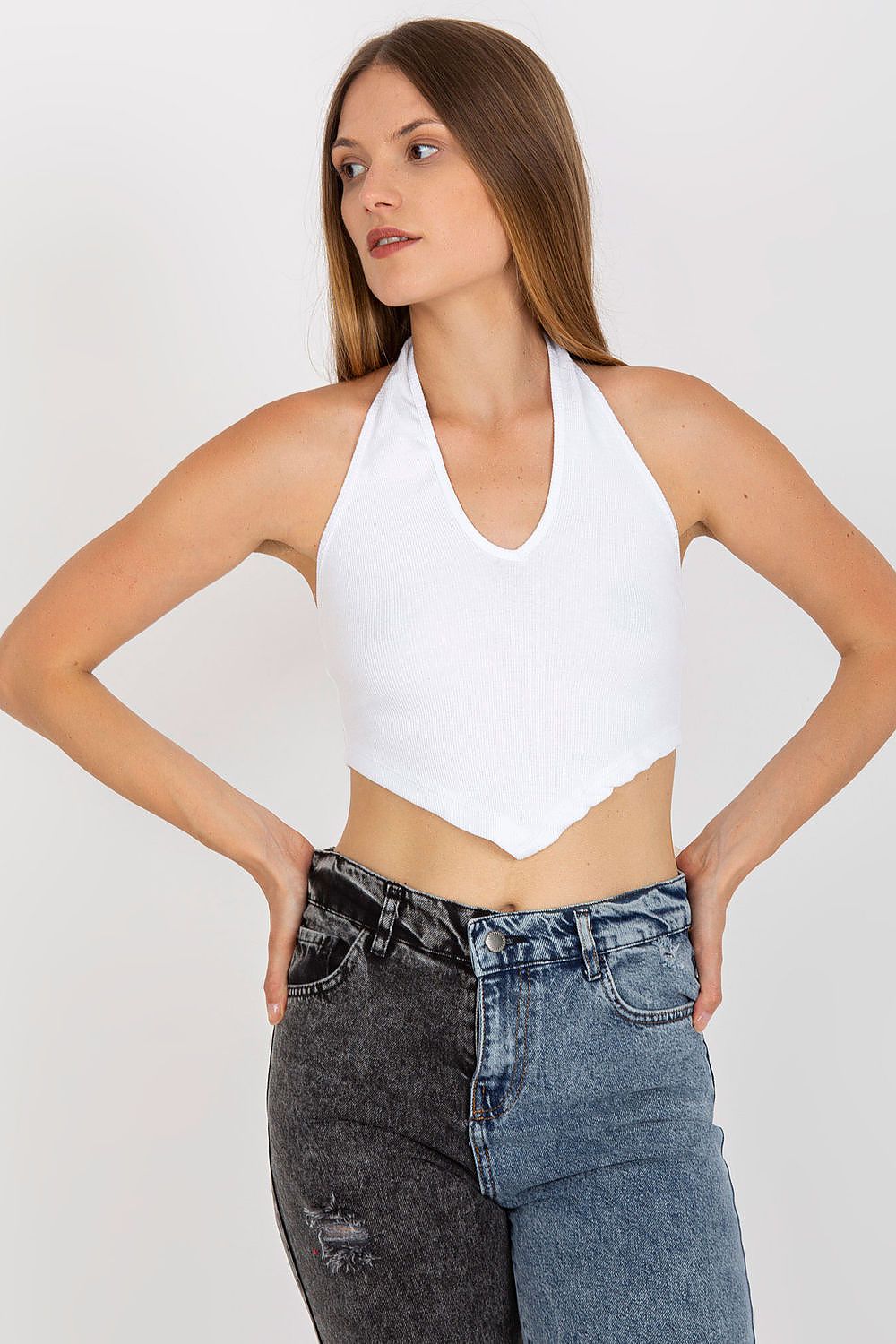 Top aus weichem, geripptem Stoff für einen stilvollen Look